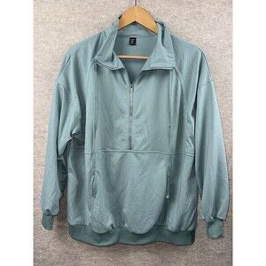Shein 1/4 Zip Sage Green Sweatshirt-size 0XL